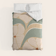 70s big flower botanical land 2 Comforter