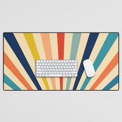 60s retro sun Desk Mat
