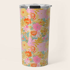 60's Retro Floral Travel Mug