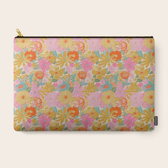 60's Retro Floral Carry All Pouch