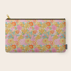 60's Retro Floral Carry All Pouch
