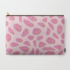 70s retro pink smiles pattern Carry All Pouch