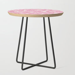 70s retro pink smiles pattern Side Table