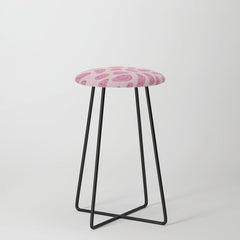 70s retro pink smiles pattern Stool