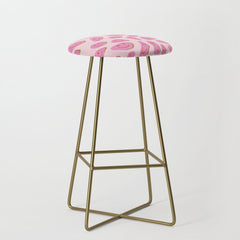 70s retro pink smiles pattern Stool
