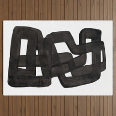 Boulder' Mid Century Modern Fun Abstract Shapes Outdoor Rug