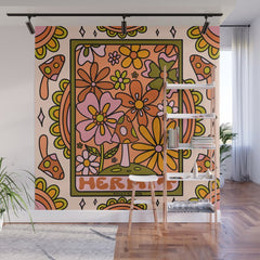9. Hermit Mushroom Wall Mural