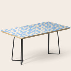 90s flowers checkers cream and blue Coffee Table