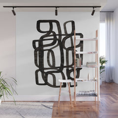 Writing On The Wall' Mid Century Modern Fun Abstract Shapes Wall Mural