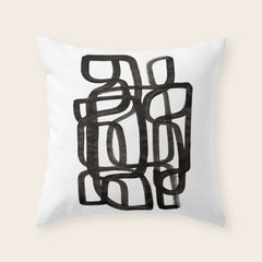 Writing On The Wall' Mid Century Modern Fun Abstract Shapes Throw Pillow
