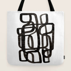 Writing On The Wall' Mid Century Modern Fun Abstract Shapes Tote Bag