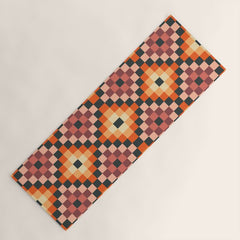 70s color squares pattern Yoga Mat
