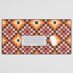 70s color squares pattern Desk Mat