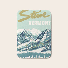 2021 Ski Stowe Vermont Vintage Poster Bath Mat