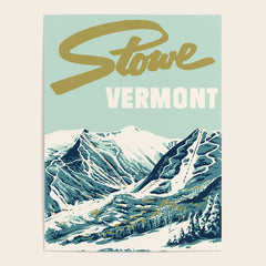 2021 Ski Stowe Vermont Vintage Poster Poster