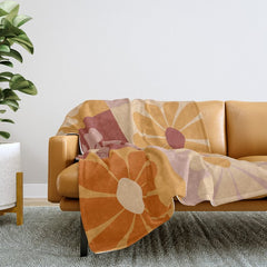 70's Daisy Bloom Throw Blanket