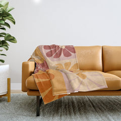 70's Daisy Bloom Throw Blanket