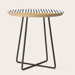 (White Background) Mid Century Modern Minimalist Rothko Inspired Color Field With Lines Geometric Style Side Table