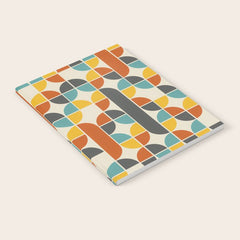 1970s Colors Mid Century Modern Geometric Pattern Notebook