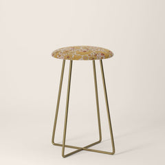 70s Floral Pattern Stool