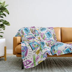90s Summer Throw Blanket