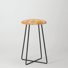 70s retro yellow smile face illustration Stool