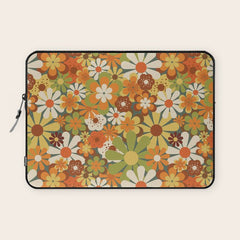 70's Retro Flowers Print Laptop Sleeve