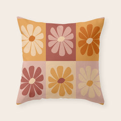 70's Daisy Bloom Throw Pillow