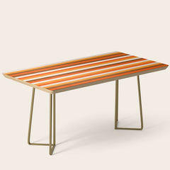 70s Fine Stripes in Retro Orange and Brown Coffee Table