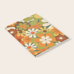 70's Retro Flowers Print Notebook