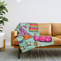 90's Things Print Throw Blanket