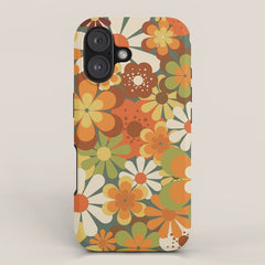 70's Retro Flowers Print iPhone Case