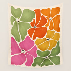 70's Florals Wall Tapestry