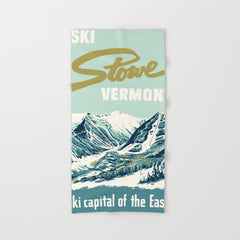 2021 Ski Stowe Vermont Vintage Poster Bath Towel