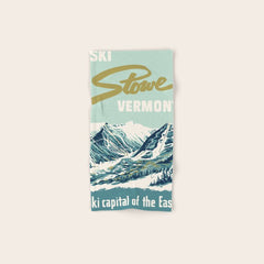 2021 Ski Stowe Vermont Vintage Poster Bath Towel