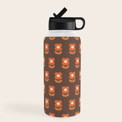 70s Flower Pattern #1 Water Bottle