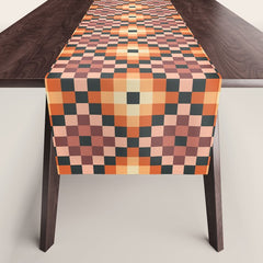 70s color squares pattern Table Runner