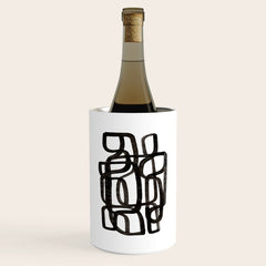 Writing On The Wall' Mid Century Modern Fun Abstract Shapes Wine Chiller