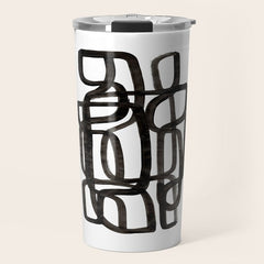 Writing On The Wall' Mid Century Modern Fun Abstract Shapes Travel Mug