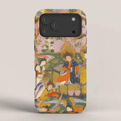 (Book of omens) Angels bow before Adam and Eve in Paradise Islamic Antique Art iPhone Case