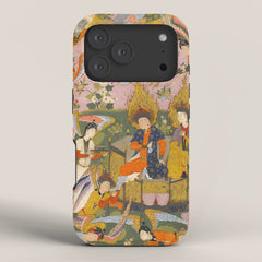 (Book of omens) Angels bow before Adam and Eve in Paradise Islamic Antique Art iPhone Case