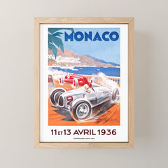 1936 Monaco Grand Prix Race Poster Mini Art Print