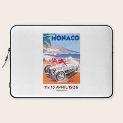 1936 Monaco Grand Prix Race Poster Laptop Sleeve