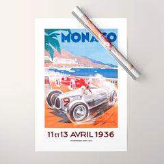 1936 Monaco Grand Prix Race Poster Wrapping Paper