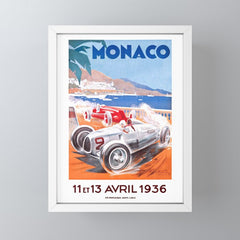 1936 Monaco Grand Prix Race Poster Mini Art Print