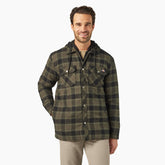 Water Repellent Flannel Hooded Shirt Jacket