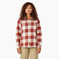 Women's Flannel Hooded Shirt Jacket