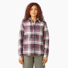Women's Flannel Hooded Shirt Jacket