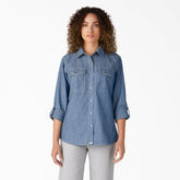Women's Chambray Roll-Tab Work Shirt