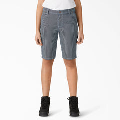 Women's Relaxed Fit Hickory Stripe Carpenter Shorts, 11"